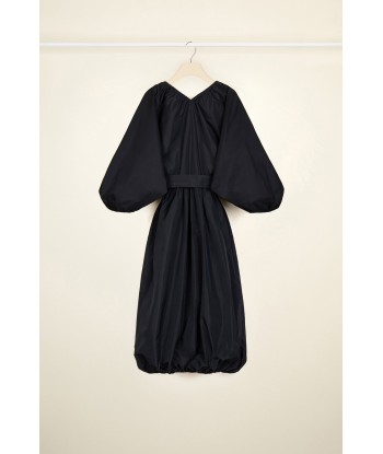 Belted maxi dress in eco-friendly faille Livraison rapide