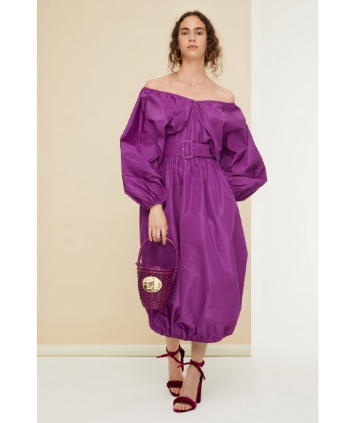 Belted maxi dress in eco-friendly faille Toutes les collections ici