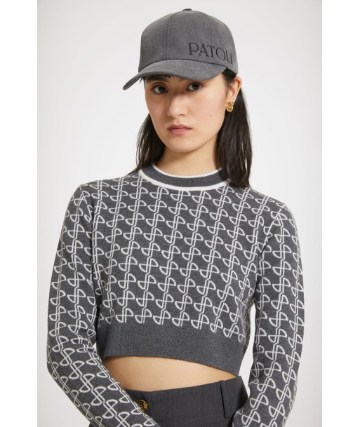 Kurzer Pullover aus nachhaltigem Wolljacquard Amélioration de cerveau avec