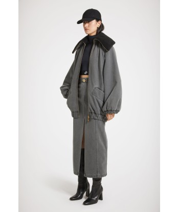 Oversize-Jacke aus Bio-Baumwolldenim und Kunst-Shearling de technologie