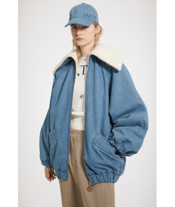 Oversize-Jacke aus Bio-Baumwolldenim und Kunst-Shearling Les magasins à Paris