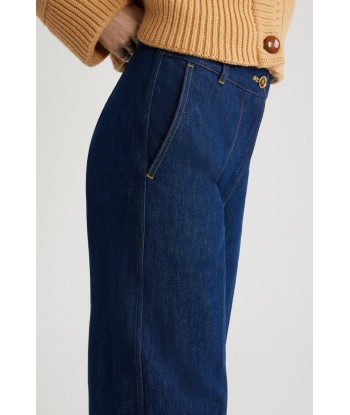 Pantalone in denim bio con risvolto prix