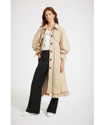 Trench in gabardine con fodera removibile de pas cher