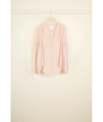 Blusa in seta con maniche a sbuffo acheter en ligne