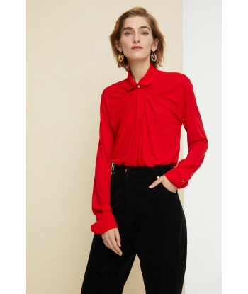 Blusa in jersey con colletto tondo Jusqu'à 80% De Réduction