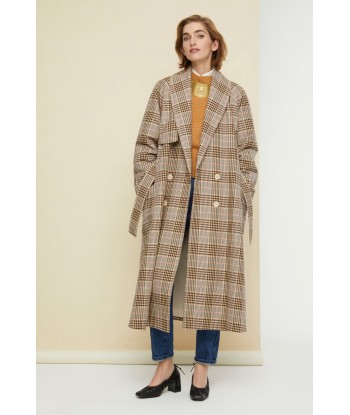 Trench in gabardine tartan Faites des économies