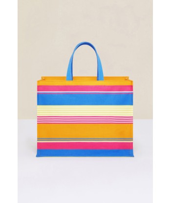 Tote in tela di cotone bio a righe Toutes les collections ici