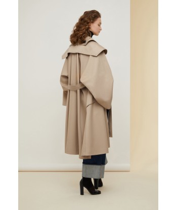 Cappotto oversize in gabardina bio con collo rimovibile Venez acheter