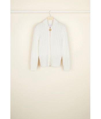 Cardigan con zip in maglia a costine france