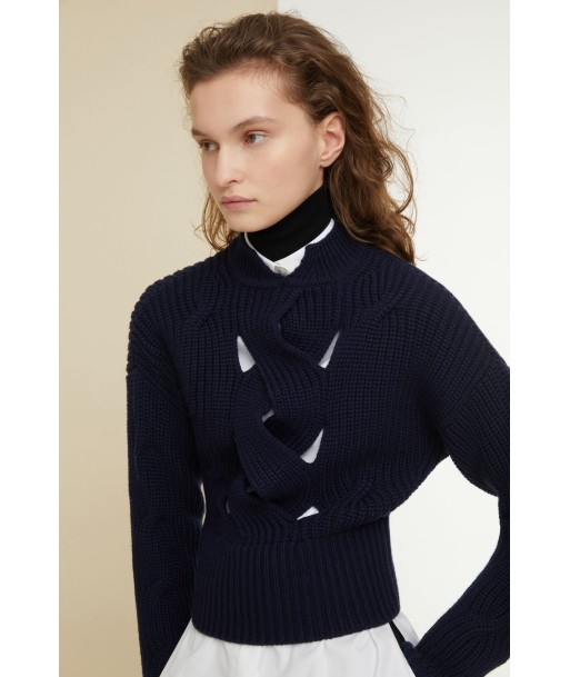 Cut-Out-Zopfmuster-Pullover En savoir plus